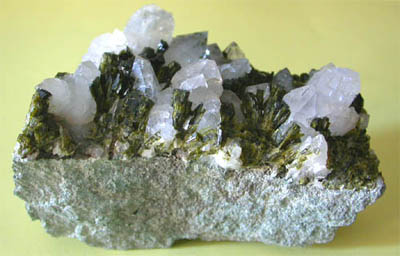 Epidote on quartz