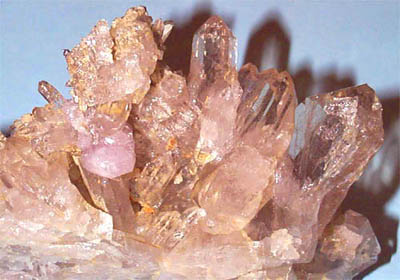 Pink Apatite on quartz